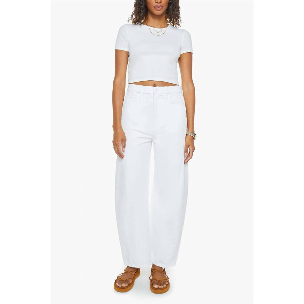 MOTHER Full pipe ankle jeans in picket fence